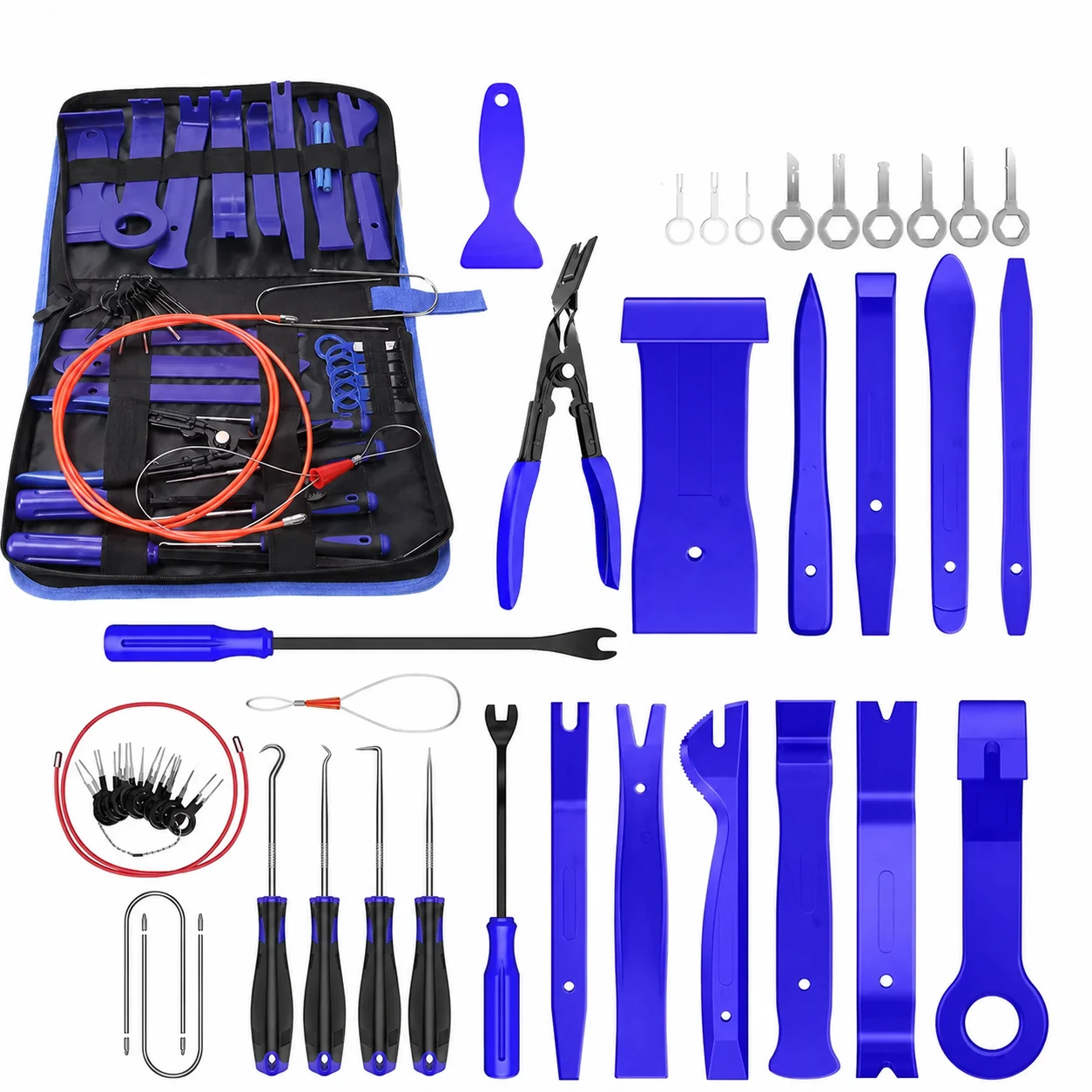 43Pcs Car Trim Removal Tool Kit Interior Door Panel Clip Pry Tool Set Dashboard Stereo Installation Repair Tools