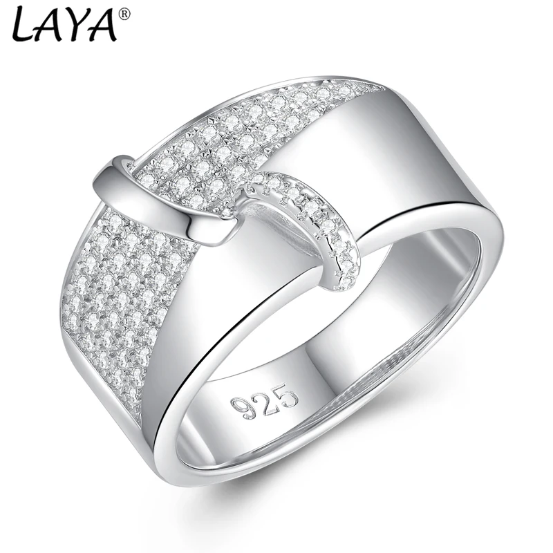 

LAYA Finger Band Ring For Women 925 Sterling Silver High Quality Zircon Personalized Design Neutral Fashion Jewelry 2024 Trend