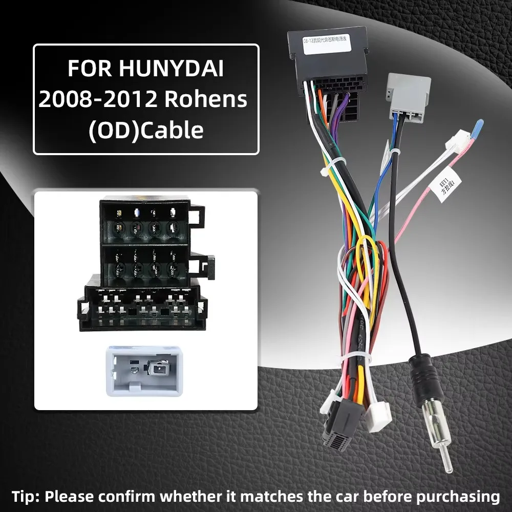 For HYUNDAI KIA Series Cables Car Radio Android Stereo Audio Screen Multimedia Video Player Navigation MP5 16 Pin Harness2