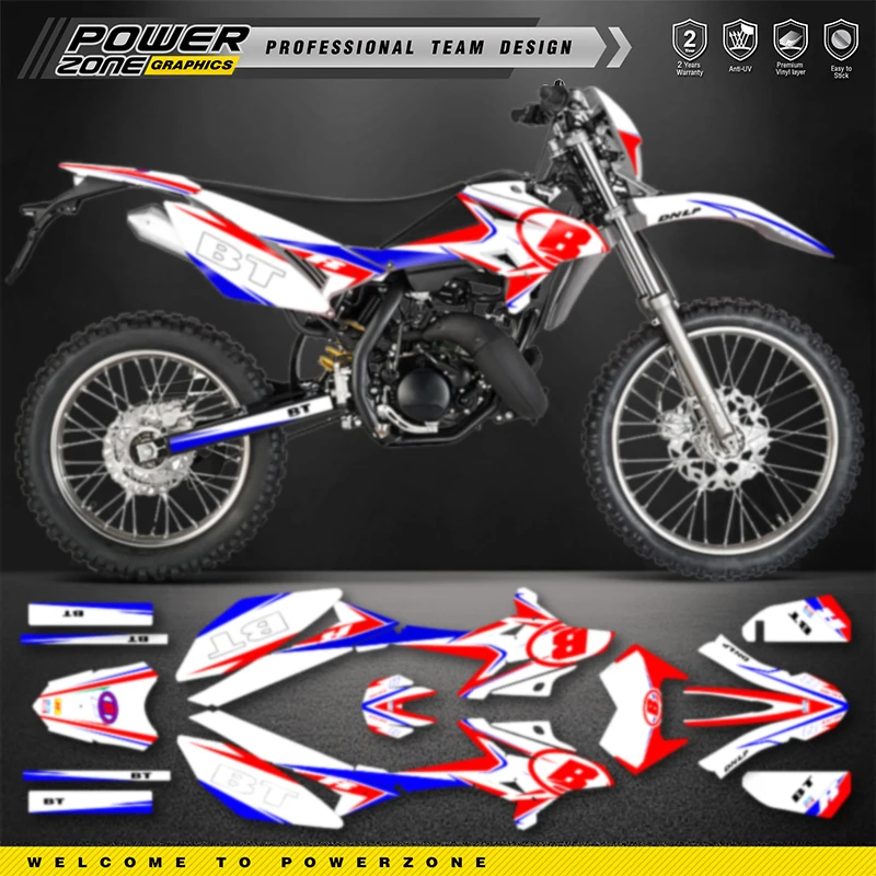 PowerZone Team Full Graphics Decals Stickers For Beta RR 50 2020 2019 2018-2011 50CC Motorcycle Number Name Background Custom 01