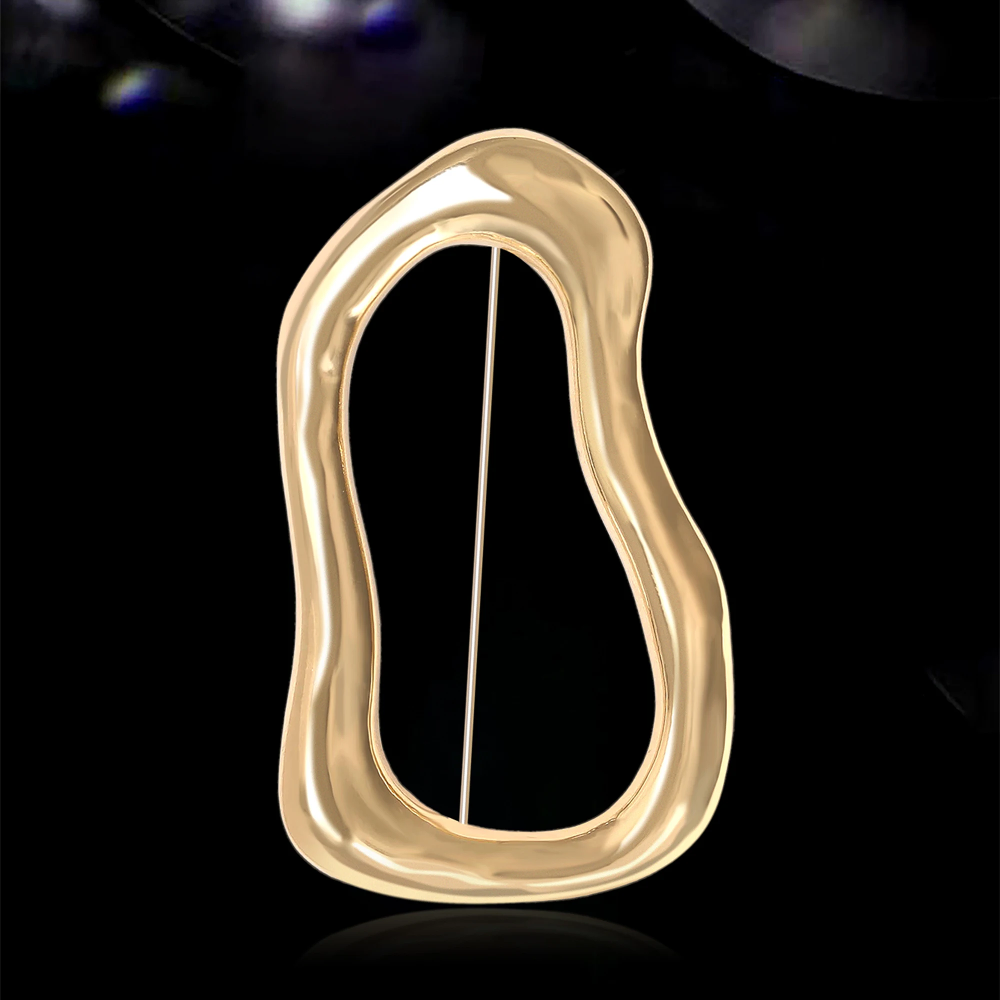 Broches de Anillo Irregulares de Acero Inoxidable a la Moda para Mujer, Unisex, Broches Geométricos, Regalos para Eventos y Fiestas, Decoración, Accesorios para Ropa