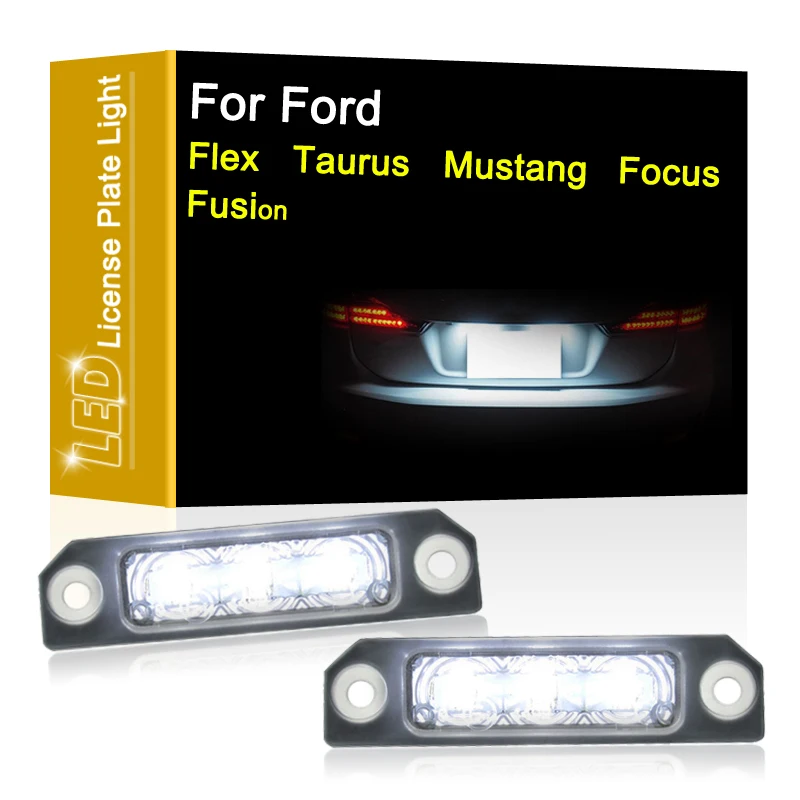 

LED Number Plate Lamp For Ford Flex 09-15 Taurus 10-15 Mustang 10-14 Focus 08-12 Fusion 06-12 White License Plate Light Assembly