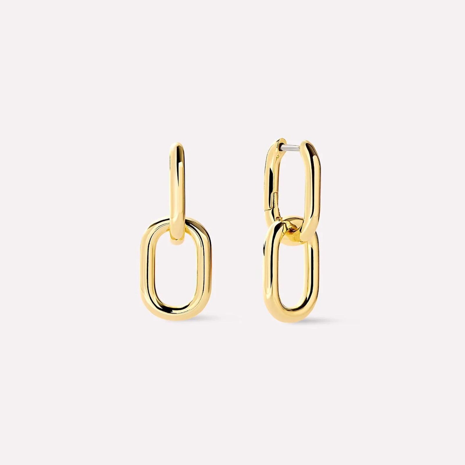 Women's 925 Sterling Silver Gold Irregular Circle Hoop Earrings