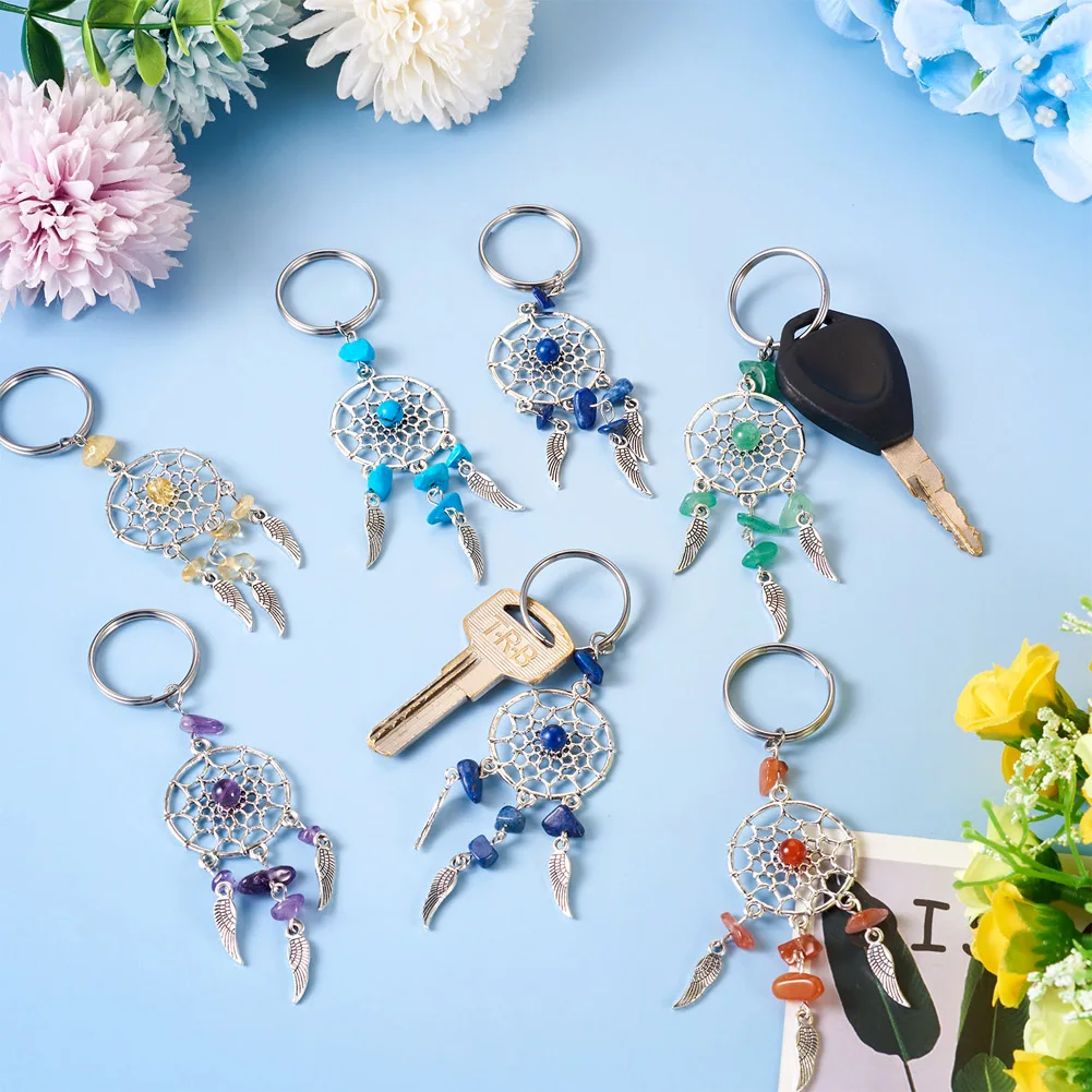 14pcs Alloy Pendant Decoration Dreamy Keychain Pendant Keyring Wind Chime Charm For Women Men Jewelry Bag Accessories Gift