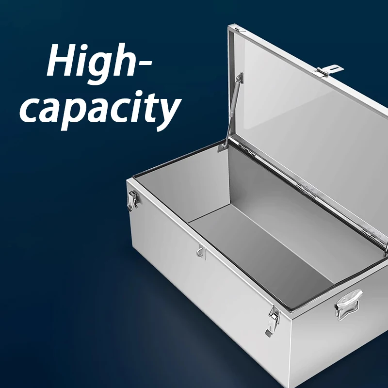 Large Toolbox Waterproof Hard Case Toolbox Multifunctional Mechanical Workshop Tool Case Stainless Steel Car Tool Organizer Box