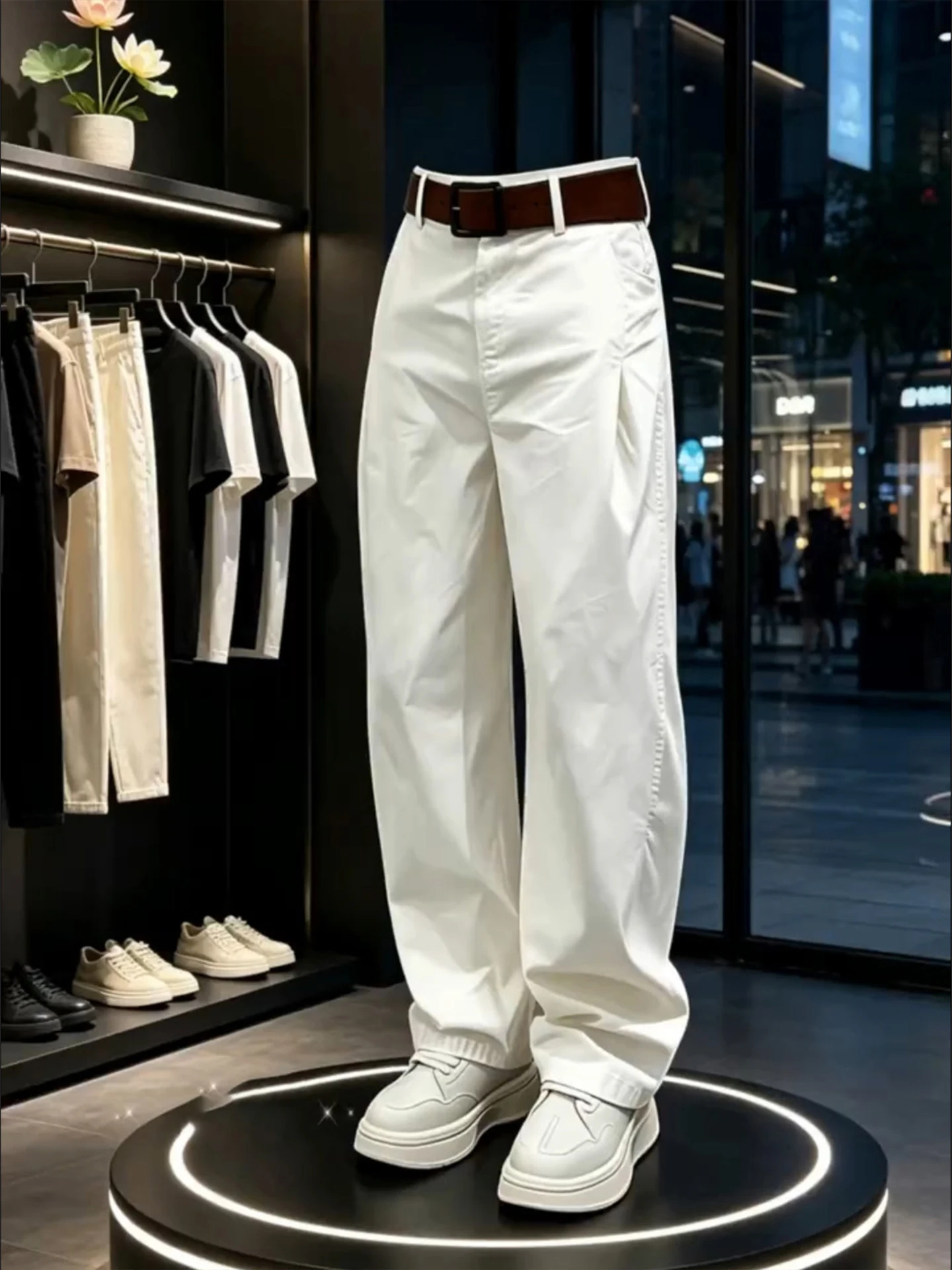 

Quick Dry Blade Pants Men's Style Summer American Slant Cut Cleanfit Straight Leg Pants High End Casual Trousers