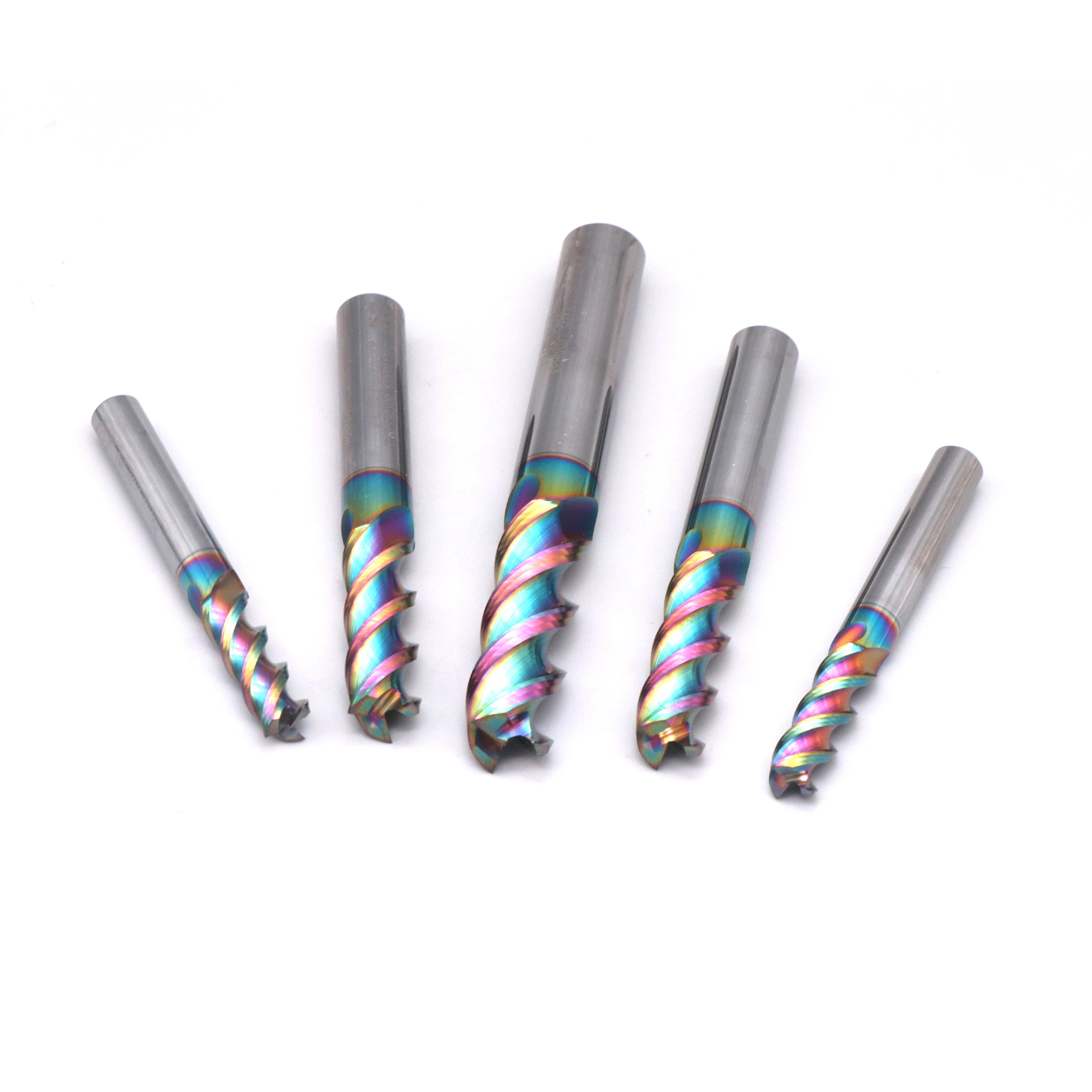 

UNT Solid Carbide TAC Coating CNC Router 3 Flutes Flat End Mill for Aluminum Alloy CNC Machining