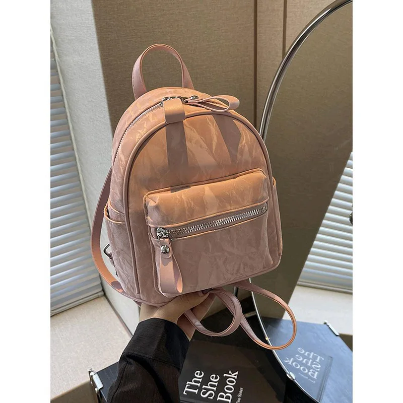 

Women's Fashionable Solid Color Pattern Backpack Is Suitable For Girls Mini Travel And Daily Commuting Top-handle bolasa