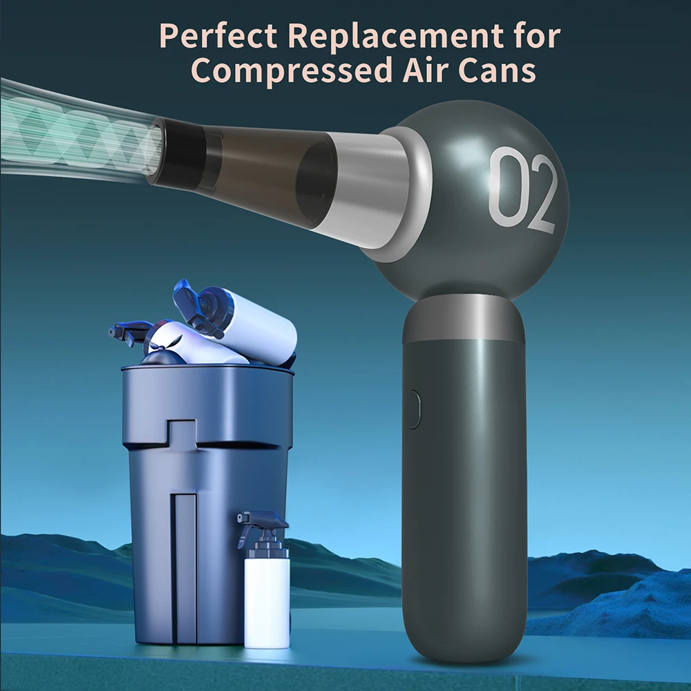 110000 U/min, 3300 mAh, Hochgeschwindigkeits-Turbolader-Lüfter, tragbares kabelloses tragbares Gebläse, Haartrockner, Autoreinigung, Winddruck