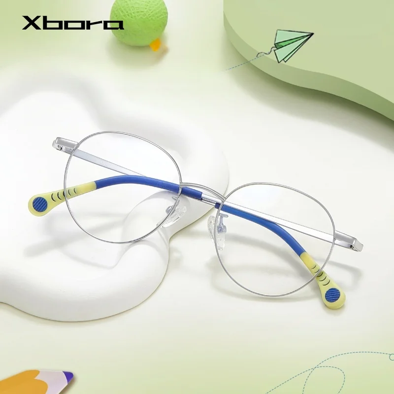 

Children's Cute Ultra Light β Titanium Glasses Frame Retro Elliptical Boys and Girls Fashion Optical Prescription Kids C6234