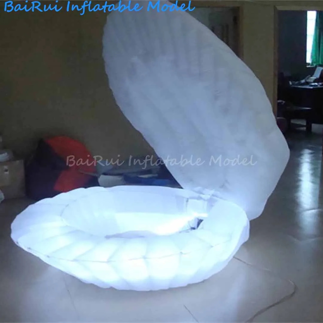 Riesige aufblasbare leuchtende Muschel in Fächerform mit weißem LED-Licht für Hochzeiten, Nachtclubs, Aufführungen und Werbezwecke – Detail 4