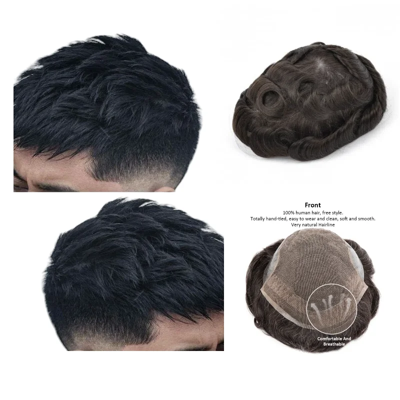 

Lace+PU Base Hair Replacement OCT | Men's Toupee Made Of Human Hair, Waterproof For Swimming