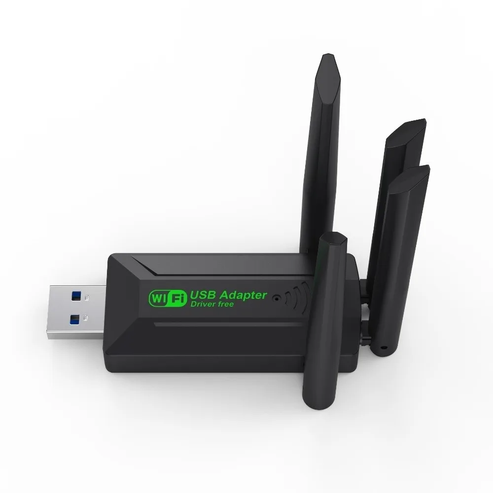 

USB-адаптер Wi-Fi с 4 антеннами, двухдиапазонный (2.4G/5Ghz), интерфейс USB, 1200 Мбит/с, мощный беспроводной сетевой адаптер