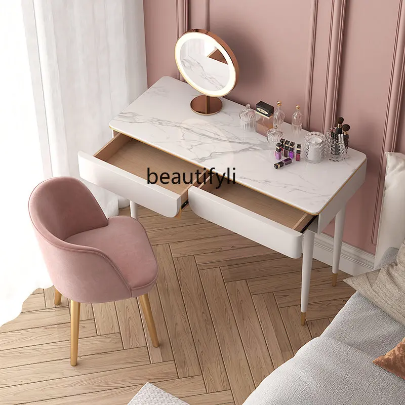 

Nordic Dressing Table Small Storage Cabinet Integrated Modern Internet Red Style Light Luxury Advanced Makeup Table Simple