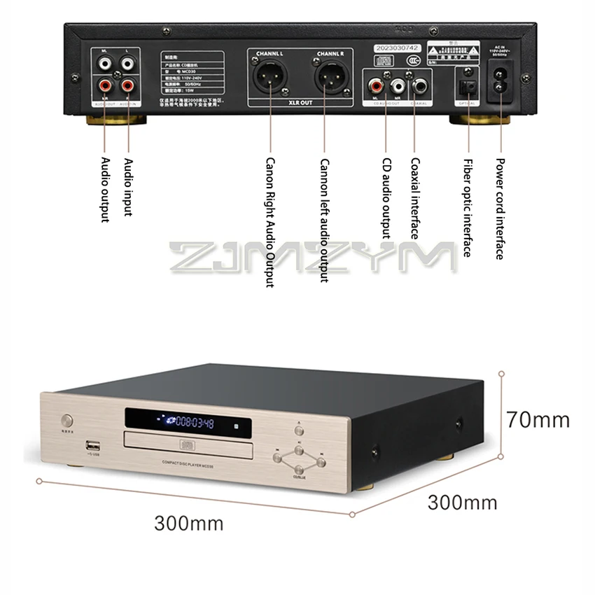 E25 MCD30 HIFI CD Player Bluetooth 5.0 USB Lossless Music Player Balanced Digital Optical Coaxial Output DTS Music Turntable