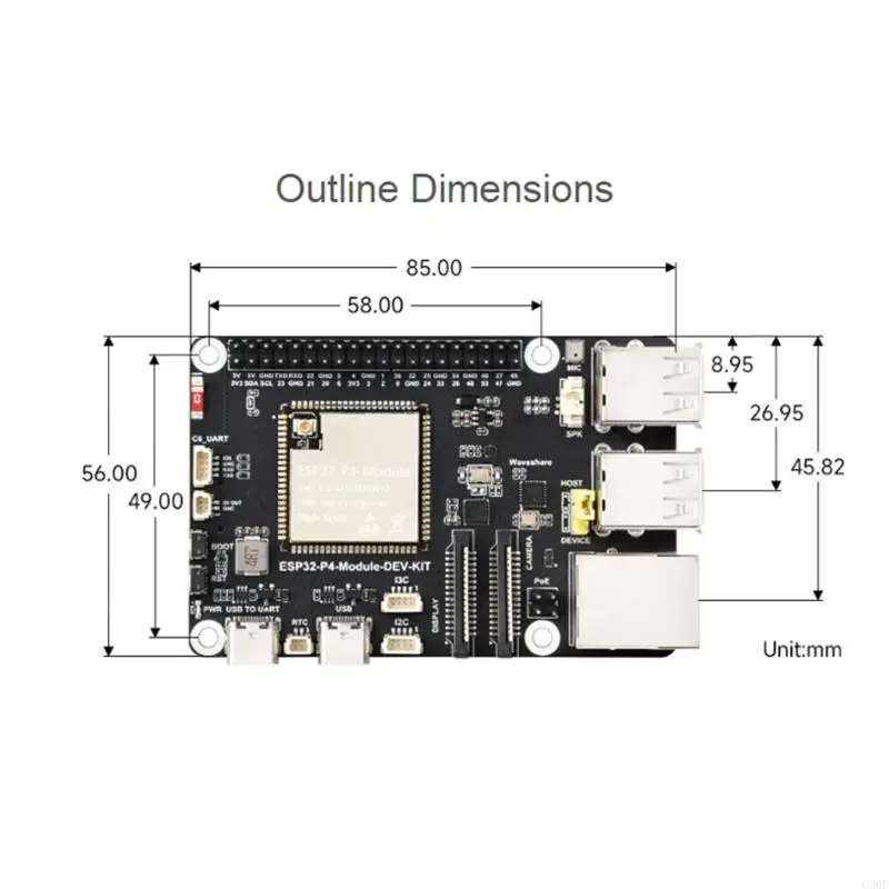 C90F Double Cored P4 Module Board Featuring WiFi 6 BT5 Support For IoT And Graphical Display Applications
