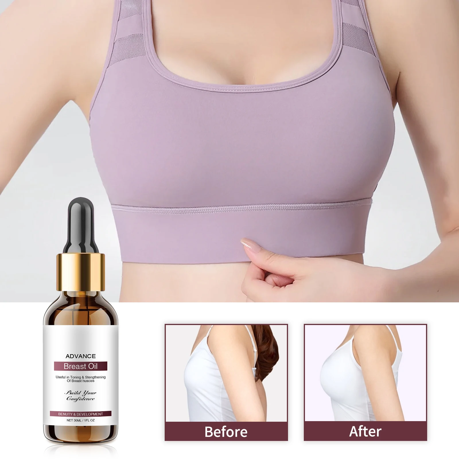 

2pcs Breast Enlargement Oil Chest Lift Firm Enhancer Care Oil Butt Breast Plump Growth Massage Boobs Bigger Sexy Body Care