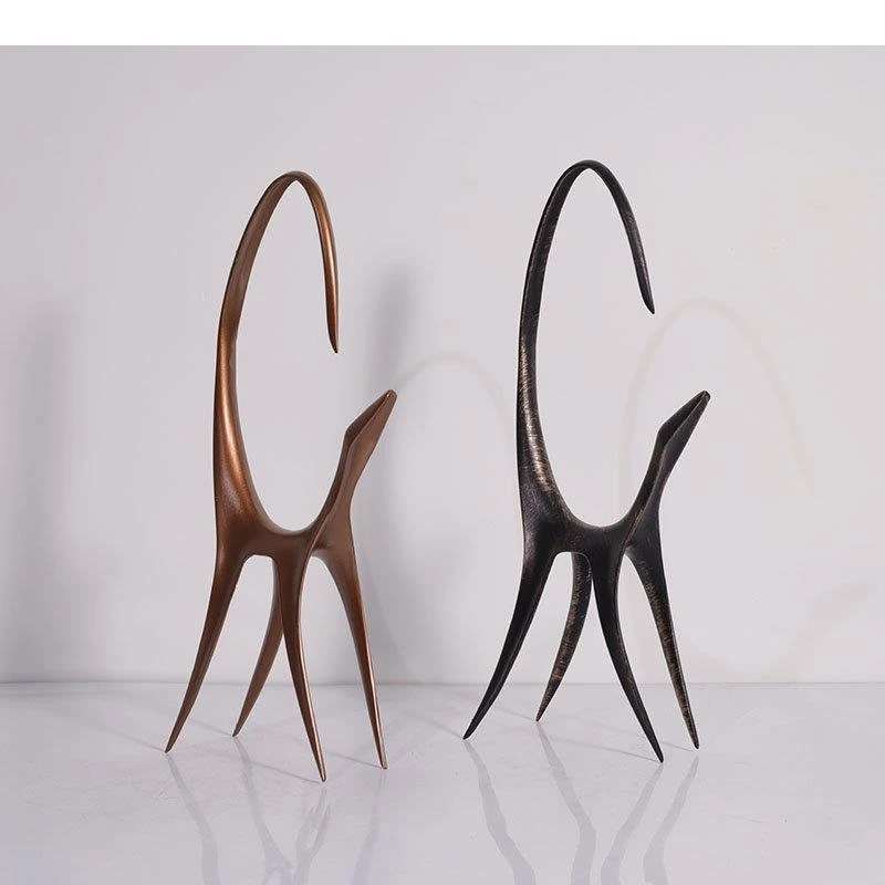 Abstract Cast Iron Animal Statue Minimalist Sculpture Desk Decoration Geometry Crafts Ornaments Modern Home Decor