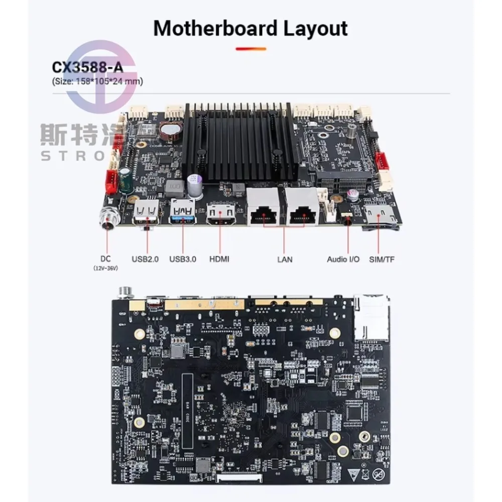 RK3588 Board 4G+64G Linux Android AI Development Board for Advertising Display/Medical/Kiosk/Industrial