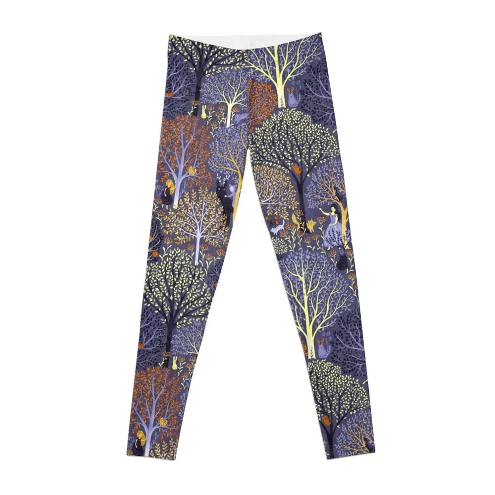 

Magical Forest in blue Leggings Pants sport legging gym Women's tights Women's gym Womens Leggings