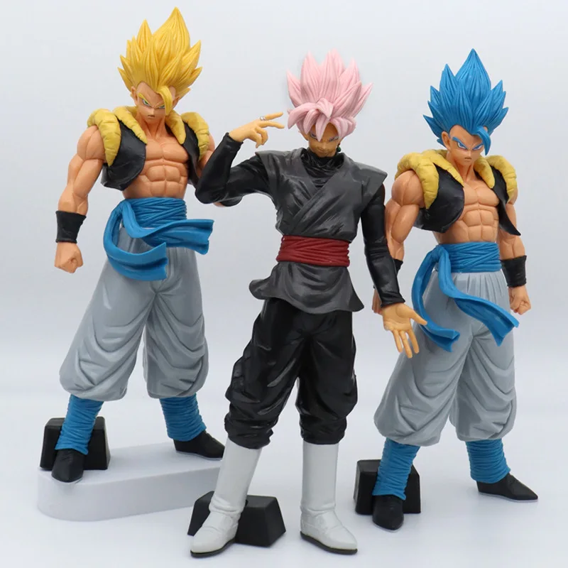 31CM Dragon Ball Z Super Saiyan Peach Blue Gogeta PVC Action Figure Model Toys Desktop Decoraction Children Birthday Gift