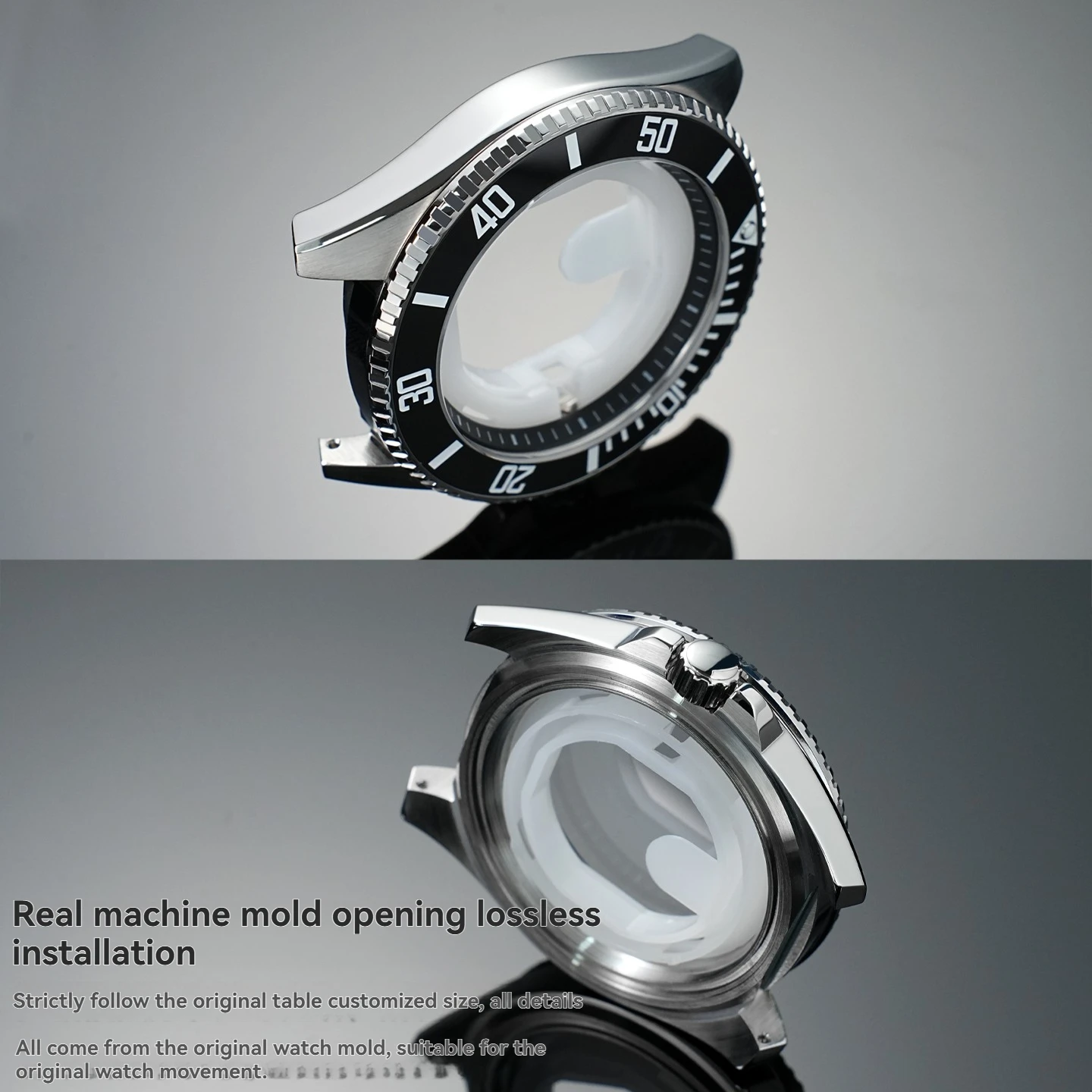 Wysokiej jakości ceramiczny pierścień zamienny do tarczy zegarka SEIKO serii SNP055J1, stal nierdzewna, modyfikacja solidnej koperty.