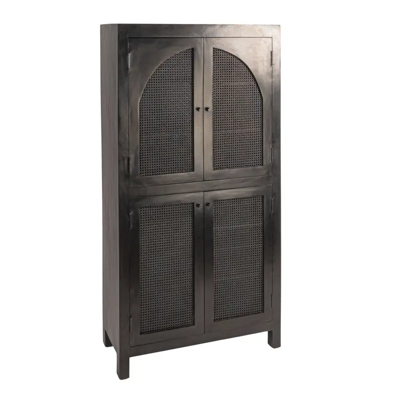 

With elegant arched cane doors for displaying cabinets