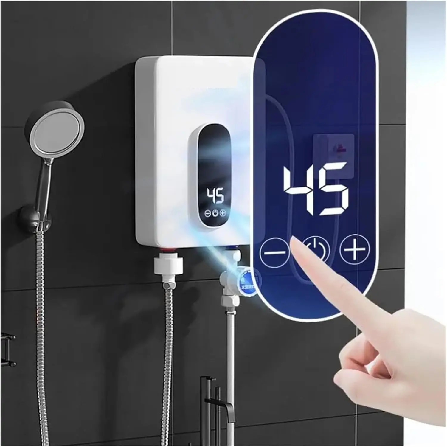 Hot Water Heater 5500W Instant Tankless Water Heater Thermostat Induction Heater Smart Touch Electric Heaters Shower Automatica