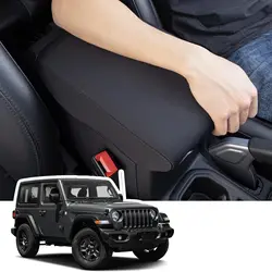 Neoprene Console Cover Armrest Pad with Keyhole for Jeep Wrangler JL JLU Gladiator JT Sahara Sport Rubicon Unlimited 2018+