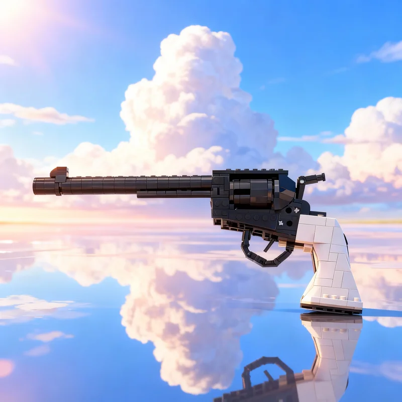284pcs MOC Colt SAA 1873 Buntline Special Revolver Western Model Building Blocks Toy Construction Christmas Gift DIY Collection
