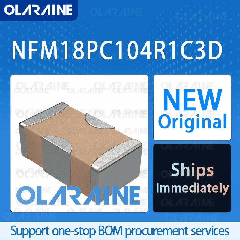 

50/200/500Pcs NFM18PC104R1C3D 0603 Original chip Feed-through capacitors RoHS Capacitance 0.1 uF DC16 VDC SMD/SMT Tolerance 20 %