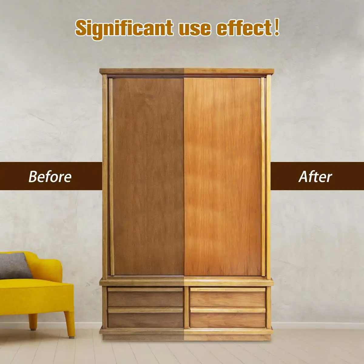 Cera de abeja para el cuidado de la madera, pulidor de madera maciza para muebles, con esponja, 85G