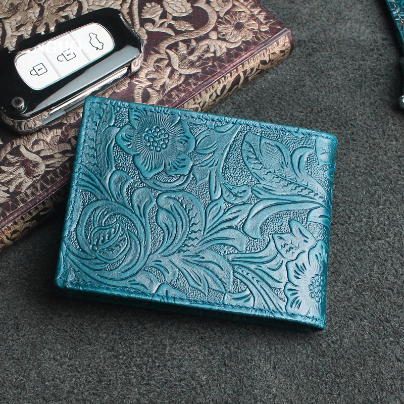 Handmade Genuine Leather Card Wallet Driver License Holder Credit Card Slot Coin Purse Portable Small Wallets Card Pocket