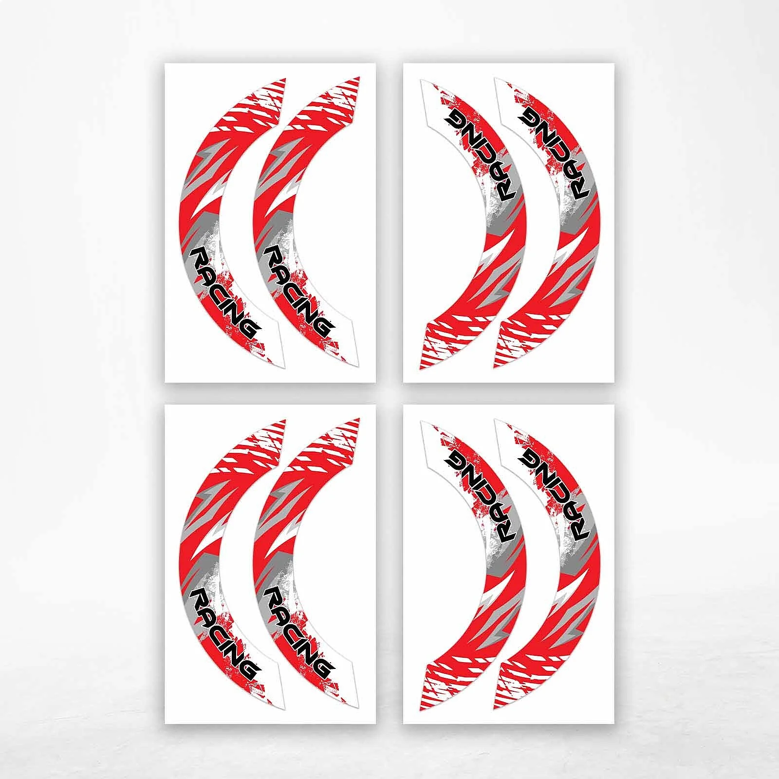 S02W Red 2-Piece Rim Decals Wheel Stickers For Ninja 1000 SX 2011-2019