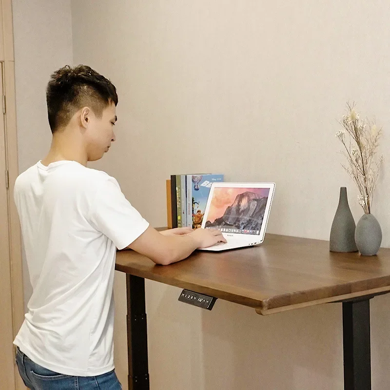 Black walnut electric lifting table ash wood study table panel