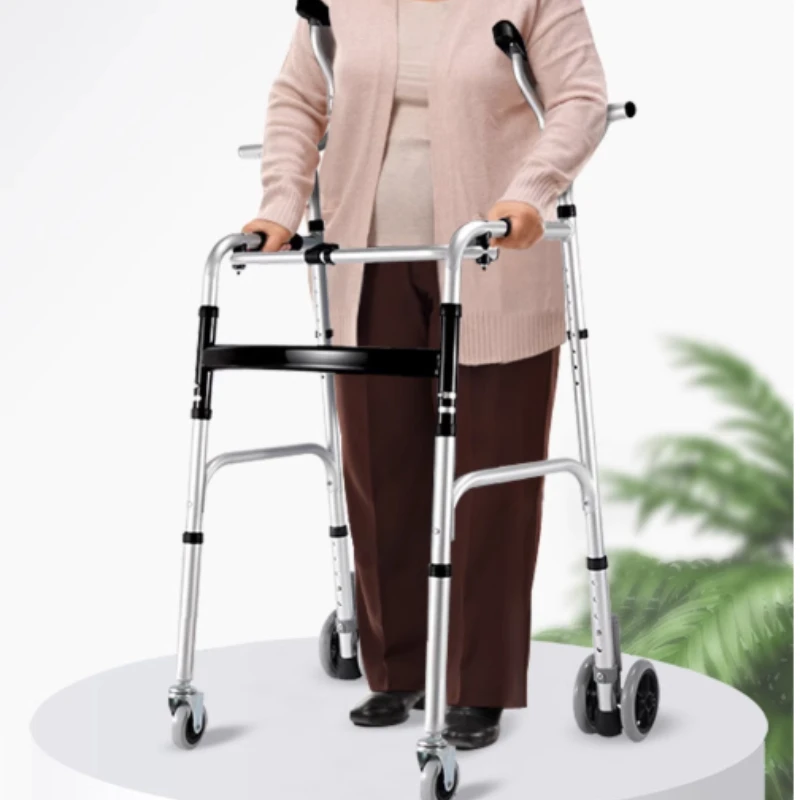 Rehabilitation Arm Training Crutches Walker,Disabled Mobility Aids Chair, Four-Legged Armrest Frame,Training Walkers for Elderly