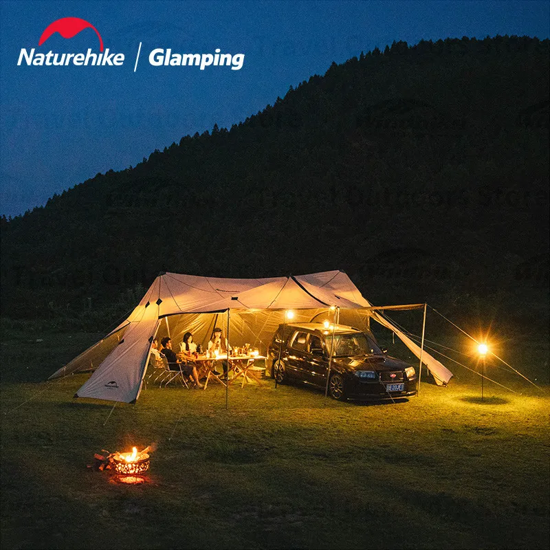 

Naturehike Clamping Large Sun Shelter 20-30 Persons Glamping Canopy Outdoor 60㎡ Silver Coating Sunscreen Tent Courtyard Party