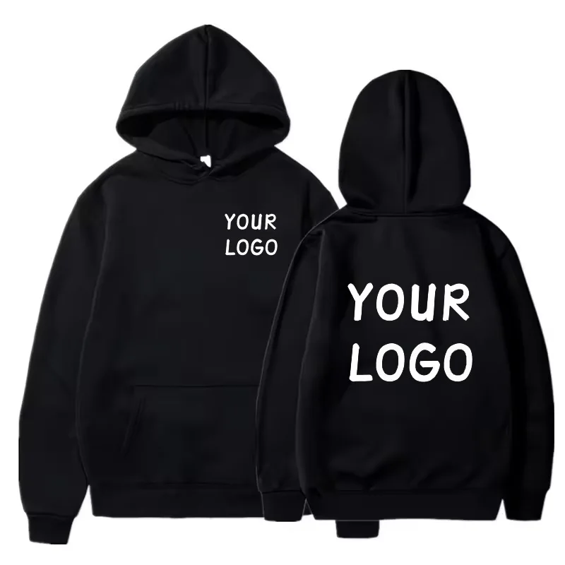 

Your Brand LOGO Men Women Casual Hoodie Top Solid Color Pullover Street Personality Sweatshirt