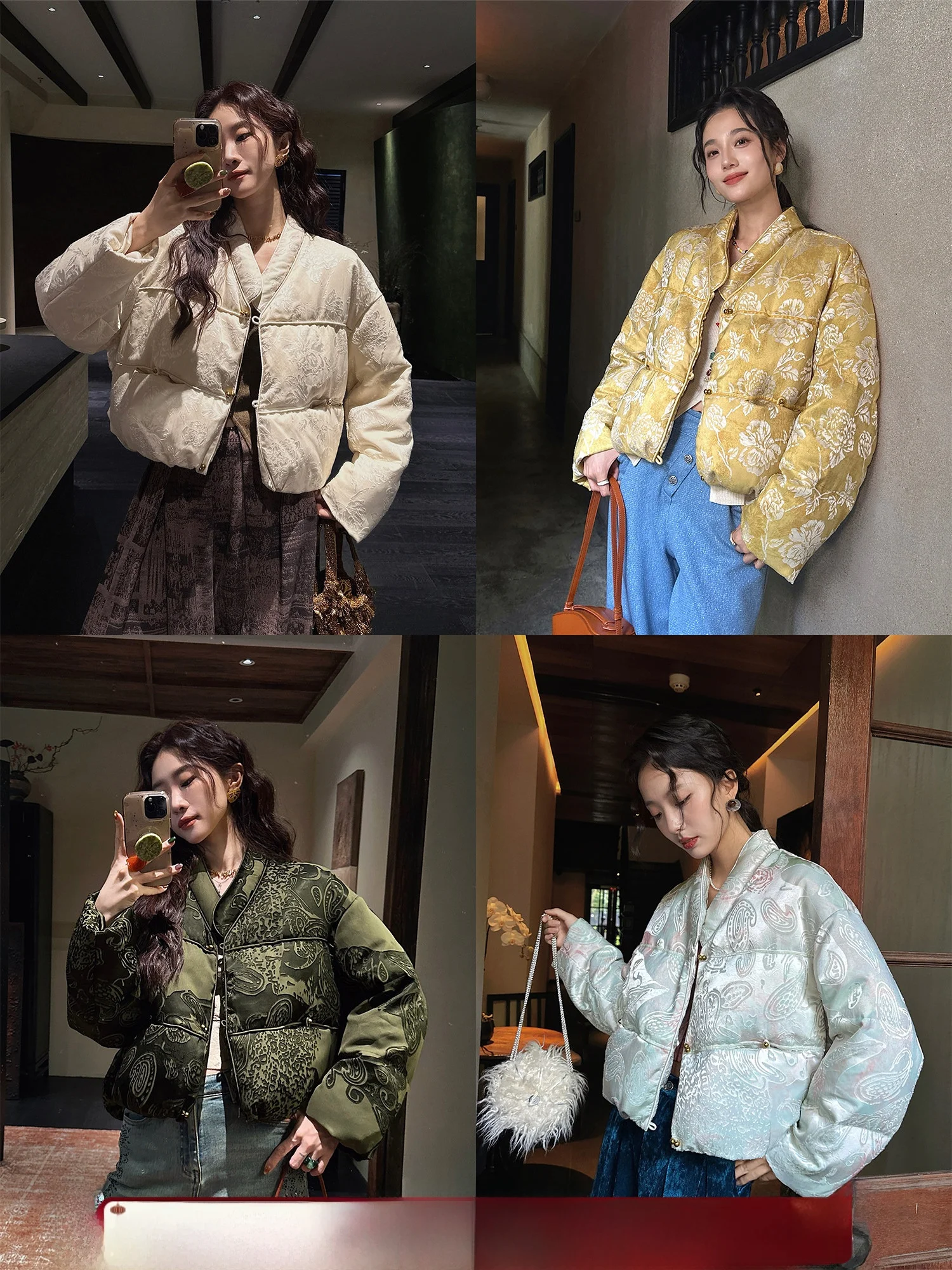 

Sanji Bla Flower New Chinese Sle Gold Weave Faux Fur Jaet Women's Winter ort Long 2025 New Faion Warm Nylon