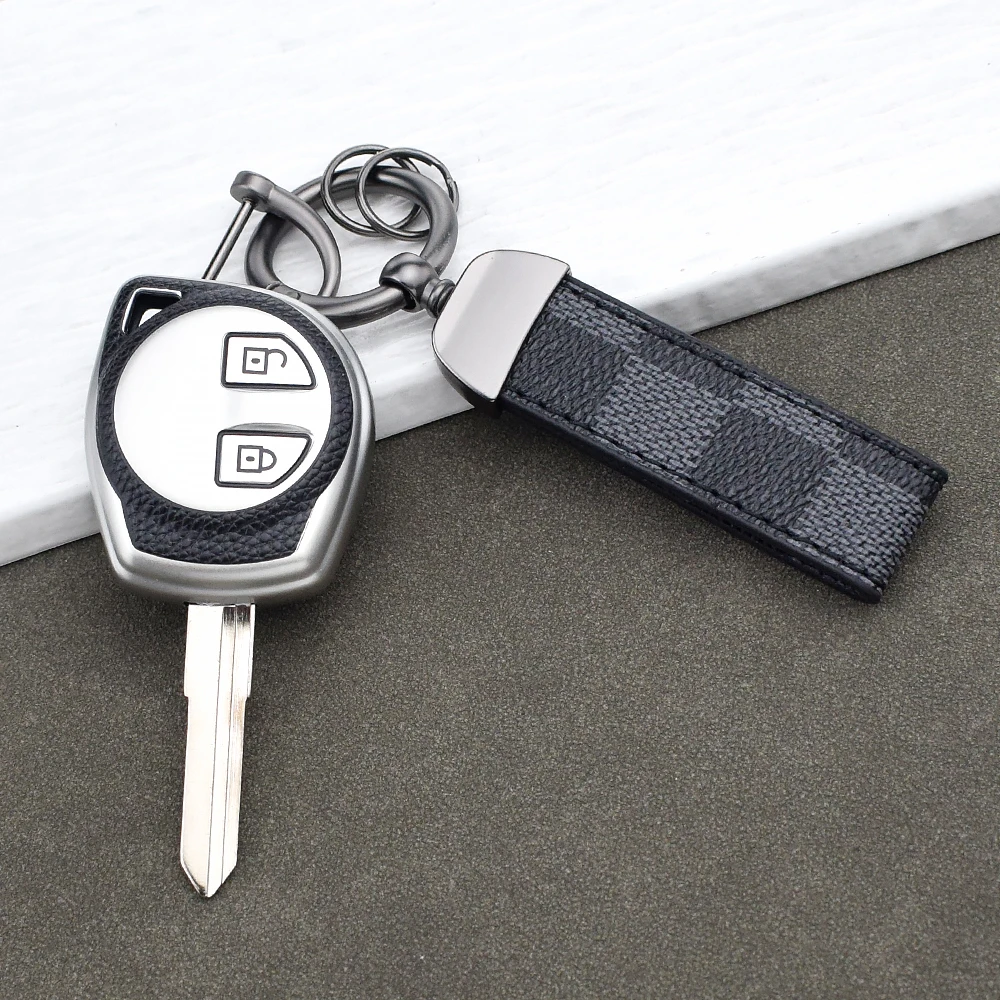 Soft TPU Leather Car Key Case for Suzuki Jimny Swift Grand Vitara SX4 Liana Aerio Samurai Remote Key Cover Auto Parts Key Chain