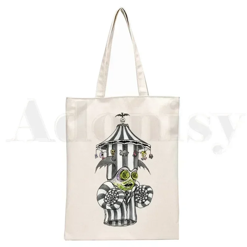 Beetlejuice Canvas Bag Casual Large Hand Bags For Women Ladies Shopping Handbag Print Large Capacity Bag