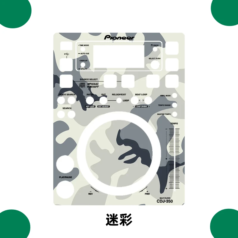 

Pioneer CDJ-350 Disc Player Panel Film, Pioneer Colorful Sticker, Not An Iron Panel