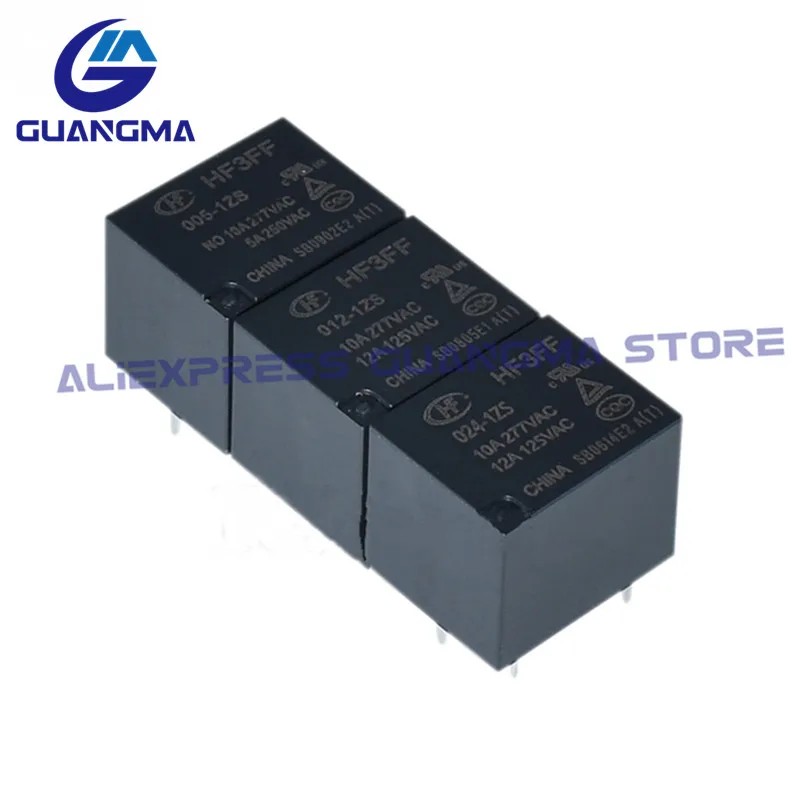 Imagem -04 - Relé Jqc3ff005-1hs Jqc-3ff-012-1zs Jqc-3ff-024 1hst Hf3ff-012 1zst 50 Pcs Hf3ff- 005 009 012 0241hs 1hst 1zst 4pin 5pin 10a