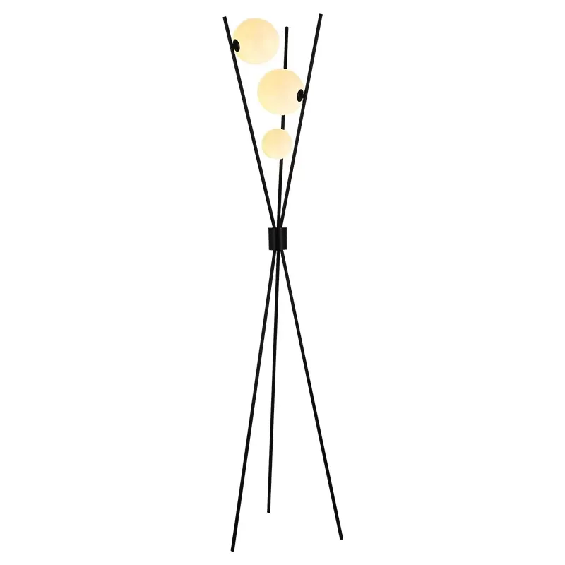 Modern Scandinavian Tripod Floor Lamp Stainless Steel Glass LED Light Minimalist Designer Standing Lamp for Living Room Decor