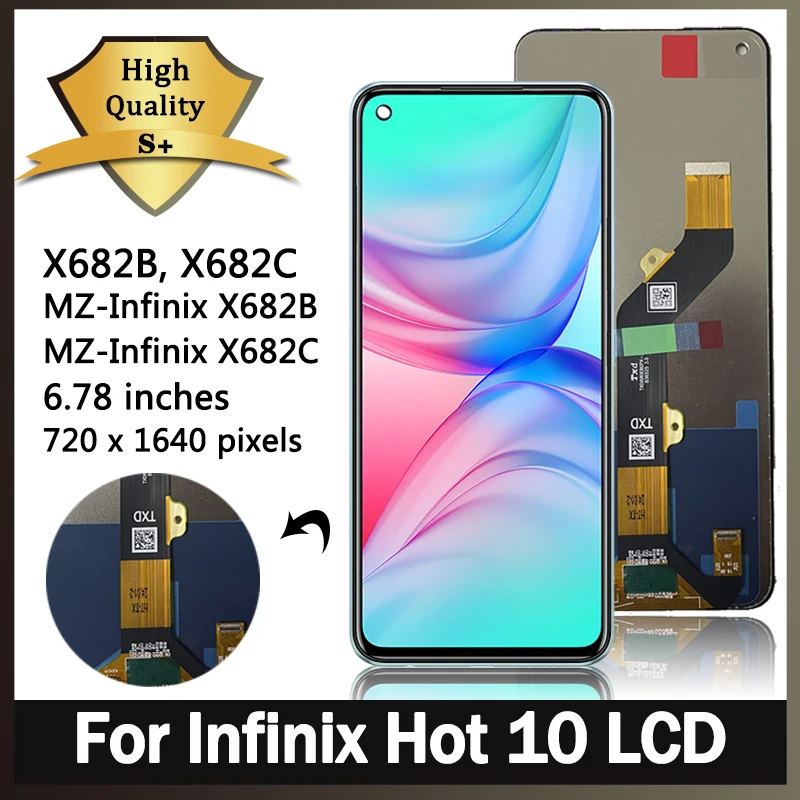 

Высокое качество для Infinix Hot 10, ЖК-дисплей, преобразователь сенсорного экрана в сборе для Hot10 X682B X682C, запасные части для ремонта ЖК-дисплея