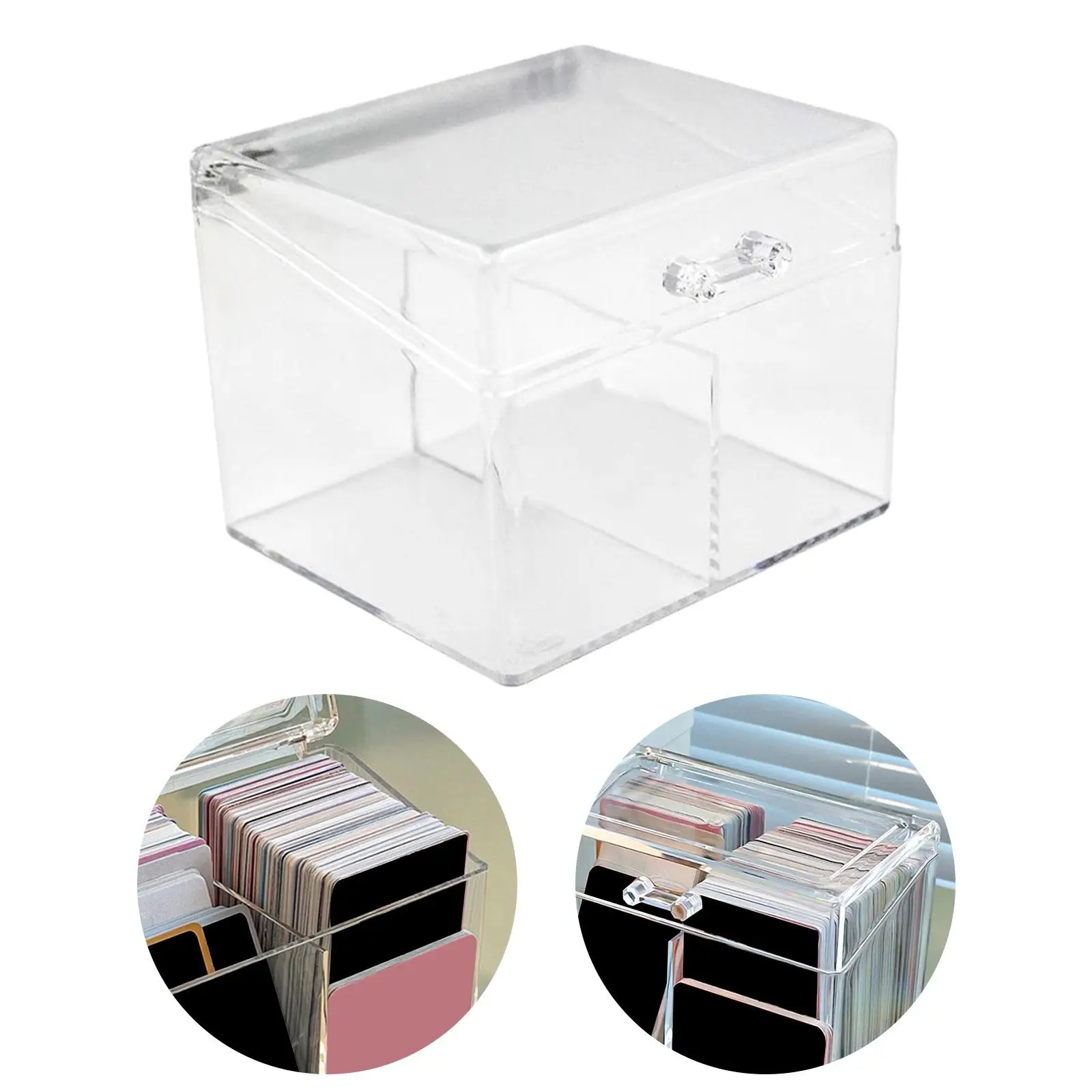 Photo Card Storage Box Desk Oranizer for Sports Cards Stickers Trading Cards