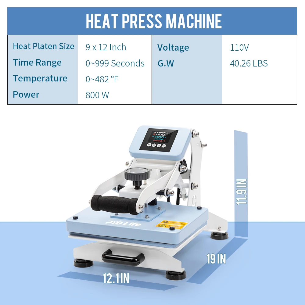 PYD Life Automatic Open Sublimation Heat Press Machine T Shirt Heat Printing 9*12 Hot Product Easy To Operate Heat Press