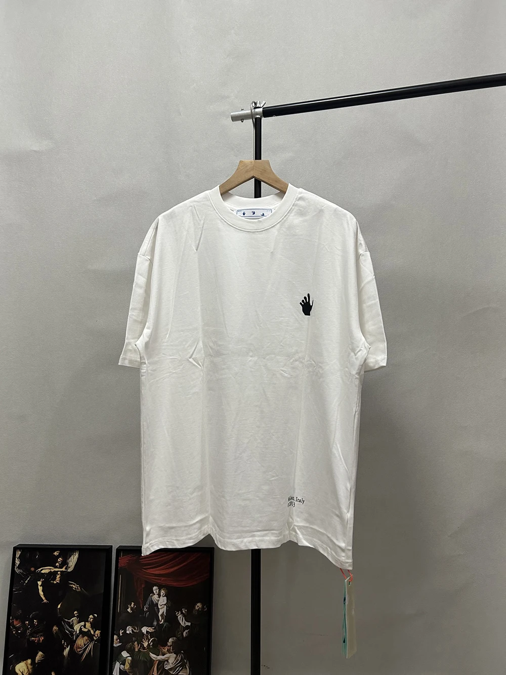 

White T shirt Abloh New Logo Print T shirts Men Women High Quality 100% Cotton Short Sleeved Loose Tops Tees