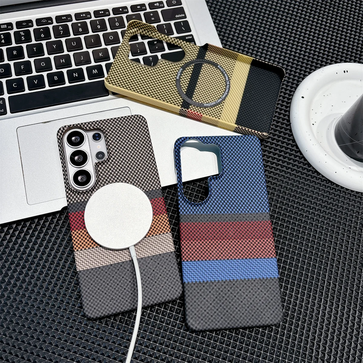 Luxury Carbon Fiber for Magsafe Wireless Charging Phone Case for Samsung Galaxy S26 Ultra S25 Plus S24 S23 FE Protection Cover