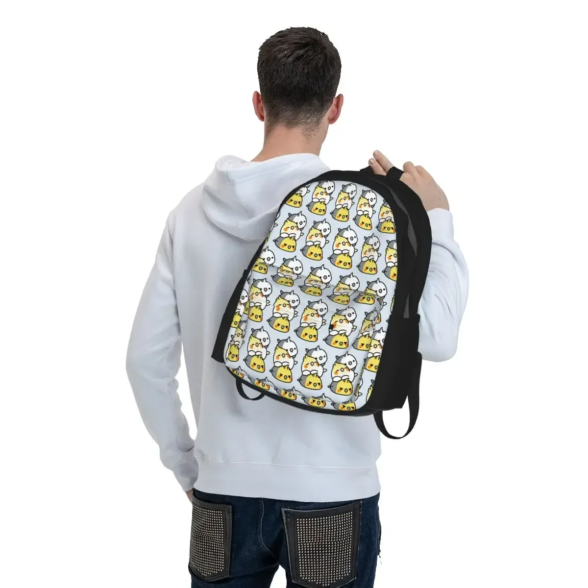Pet Birds Cute Cockatiel Budgie Parrot Backpack Boys Girls BookBag Children School Bag Computer Shoulder Bags for Men Women